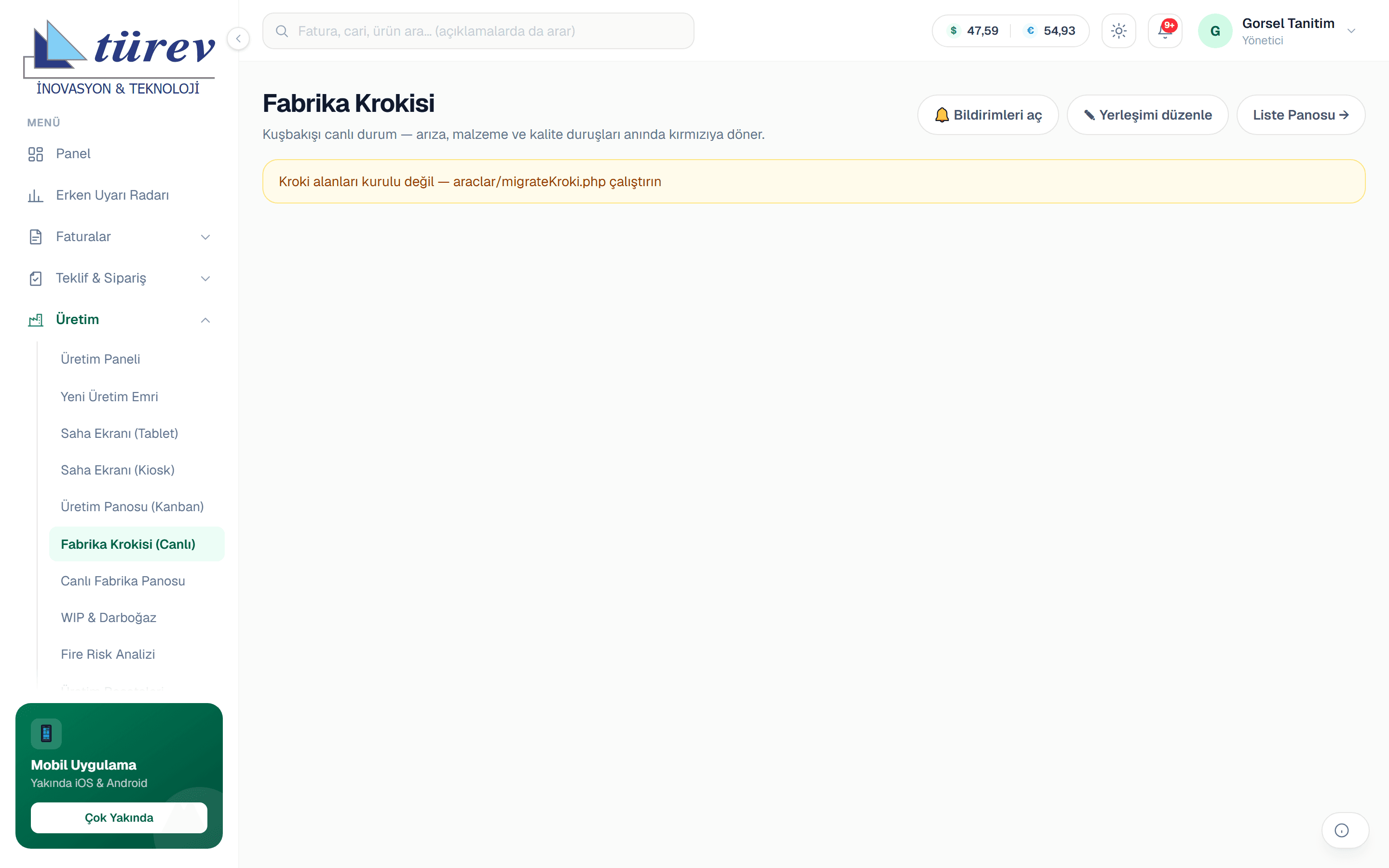 Fabrika Krokisi ekranı